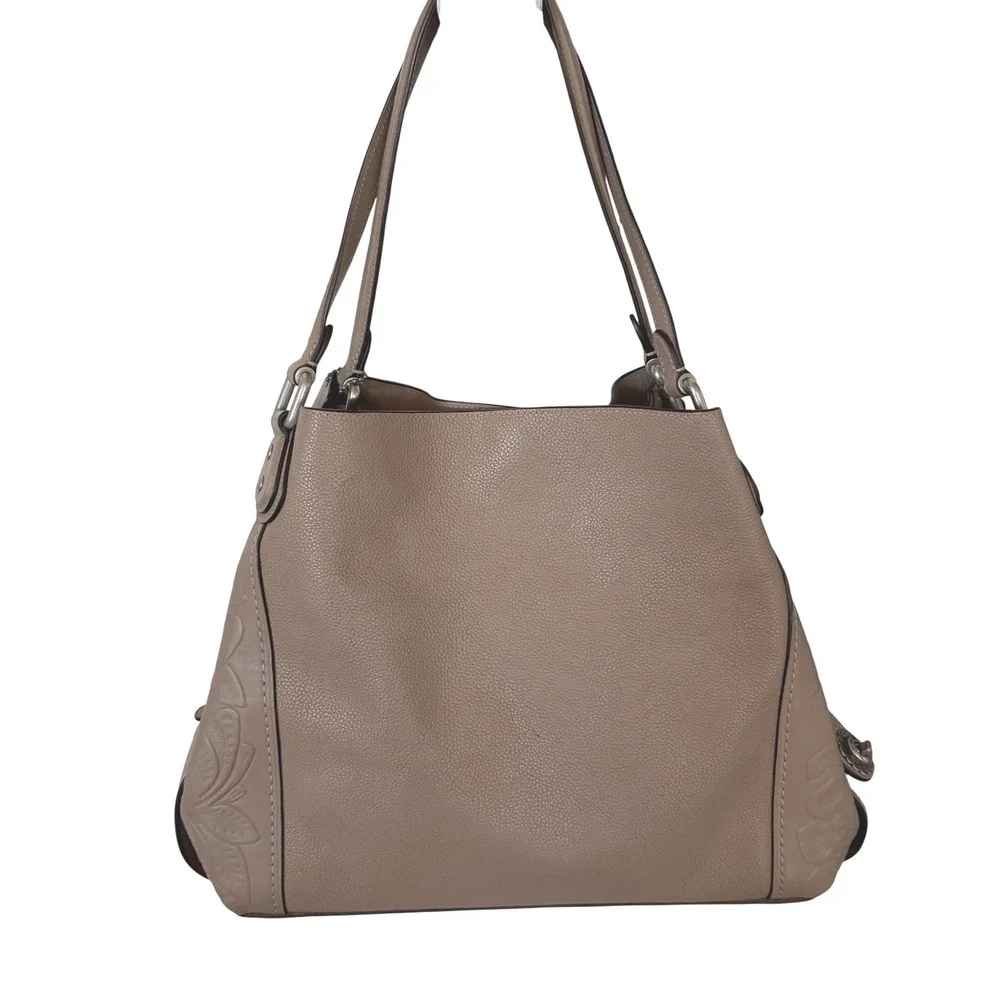 Coach Edie 31 Stone Pebbled Leather Shoulder Bag Tea Rose Tooling 12034